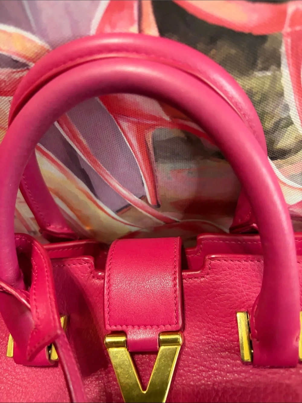 Yves Saint Laurent Pink Calfskin Leather Cabas ChYc Crossbody Bag - Picture 4 of 10